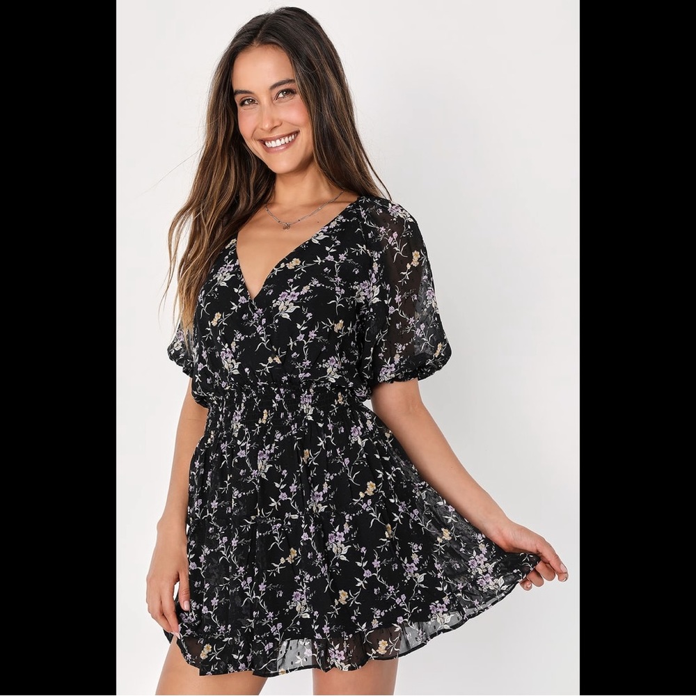 Lulu’s Forever In Bloom Ruffled Mini Dress - Picture 3 of 4